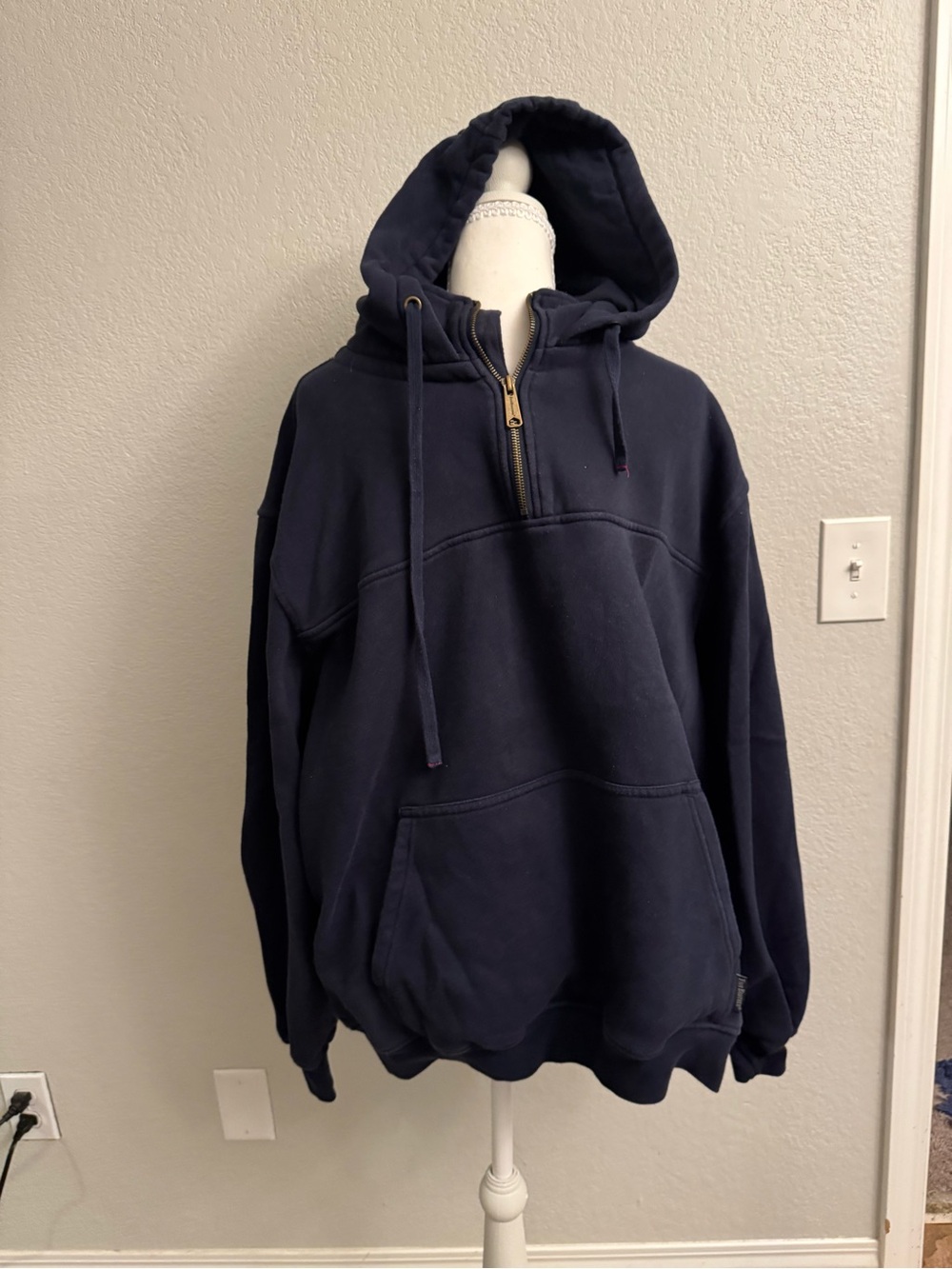 Five Brothers Men's Navy Half-Zip Hooded Sweatshirt